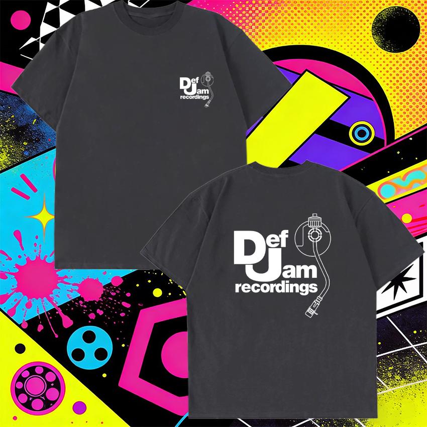 Heißer Verkauf Sommer Harajuku Streetwear Def Jam Recordings Grafik Kurzarm T-Shirt 100% Baumwolle Unisex Unisex Lässig Vintage T-Shirt