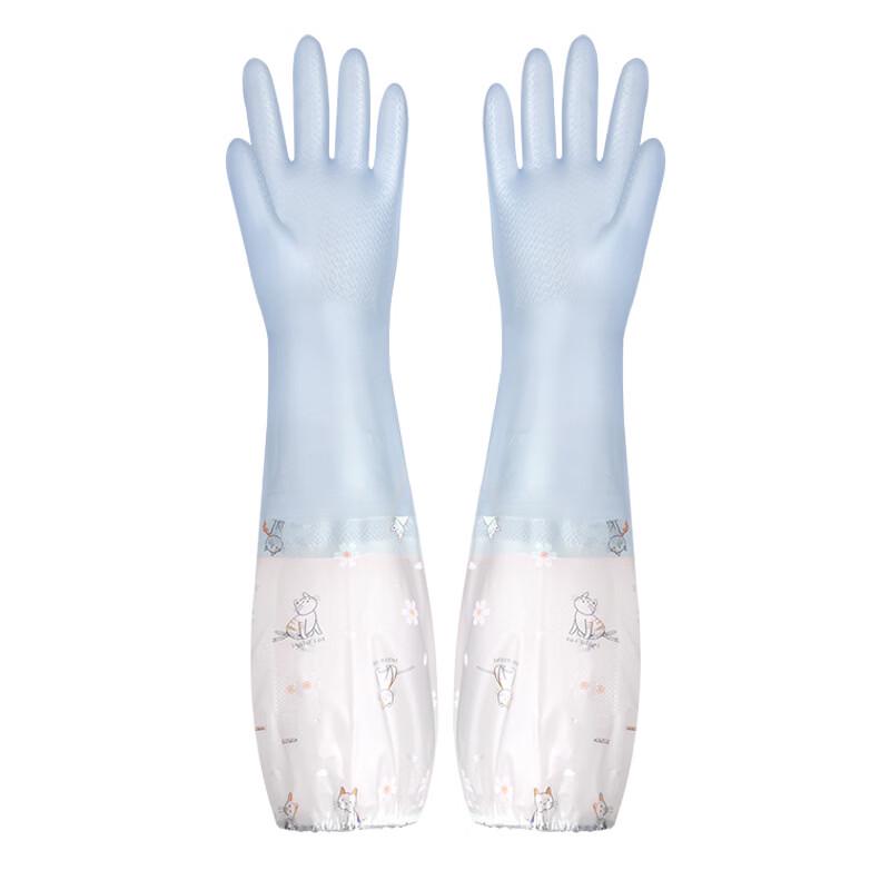 Shuyi Fleece-Lined Extended Household Dishwashing Gloves M