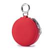 New Head Layer Leather Portable Lipstick Storage Bag With Mirror Round Bluetooth Earphone Pouch Pendant Keychain Pendant Charm