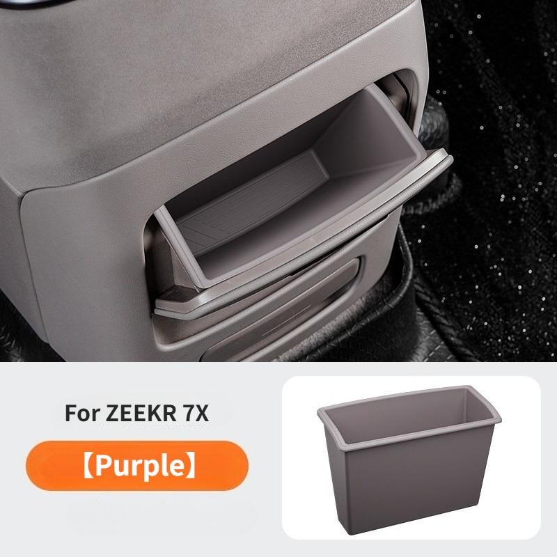 Car Armrest Rear Silicone Storage Box For ZEEKR 7X Central Control Rear Armrest Storage Box Interior Modification Accessories
