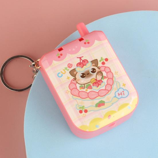 Electric Maze Keychain Toy Sound And Light Interaction Mini Puzzle Game Cute Cartoon Style Portable Decompression Tool Gift for Kids Boys