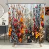 Vibrant Dried Flower Shower Curtain - Waterproof, Mildew-Resistant With Colorful Floral Design For Cozy, Inviting Bathroom Decor