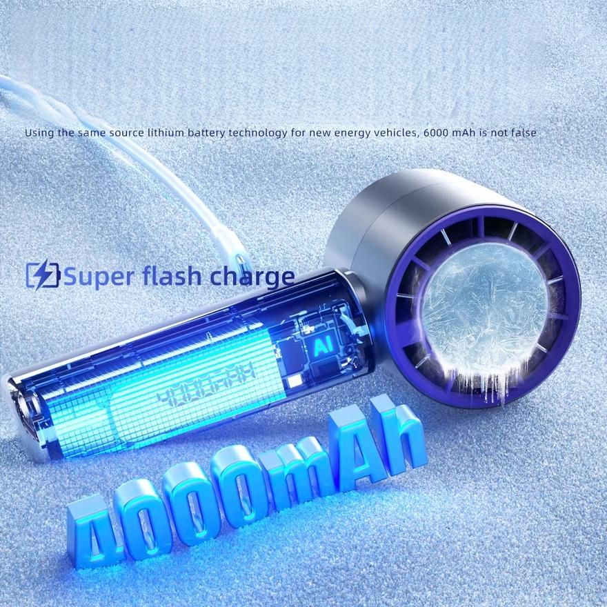 Semiconductor Refrigeration High-speed Handheld Electric Fan USB Portable Rechargeable Outdoor Small Fan