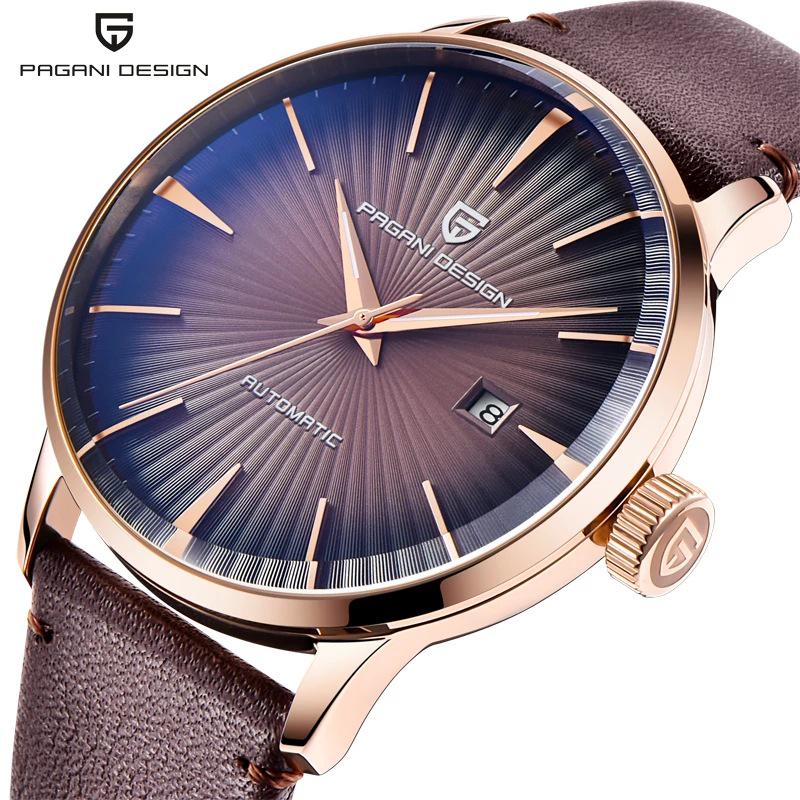 PAGANI New Men's Waterproof Genuine Leather Mechanical Watch 2770 - Trendy Business Style