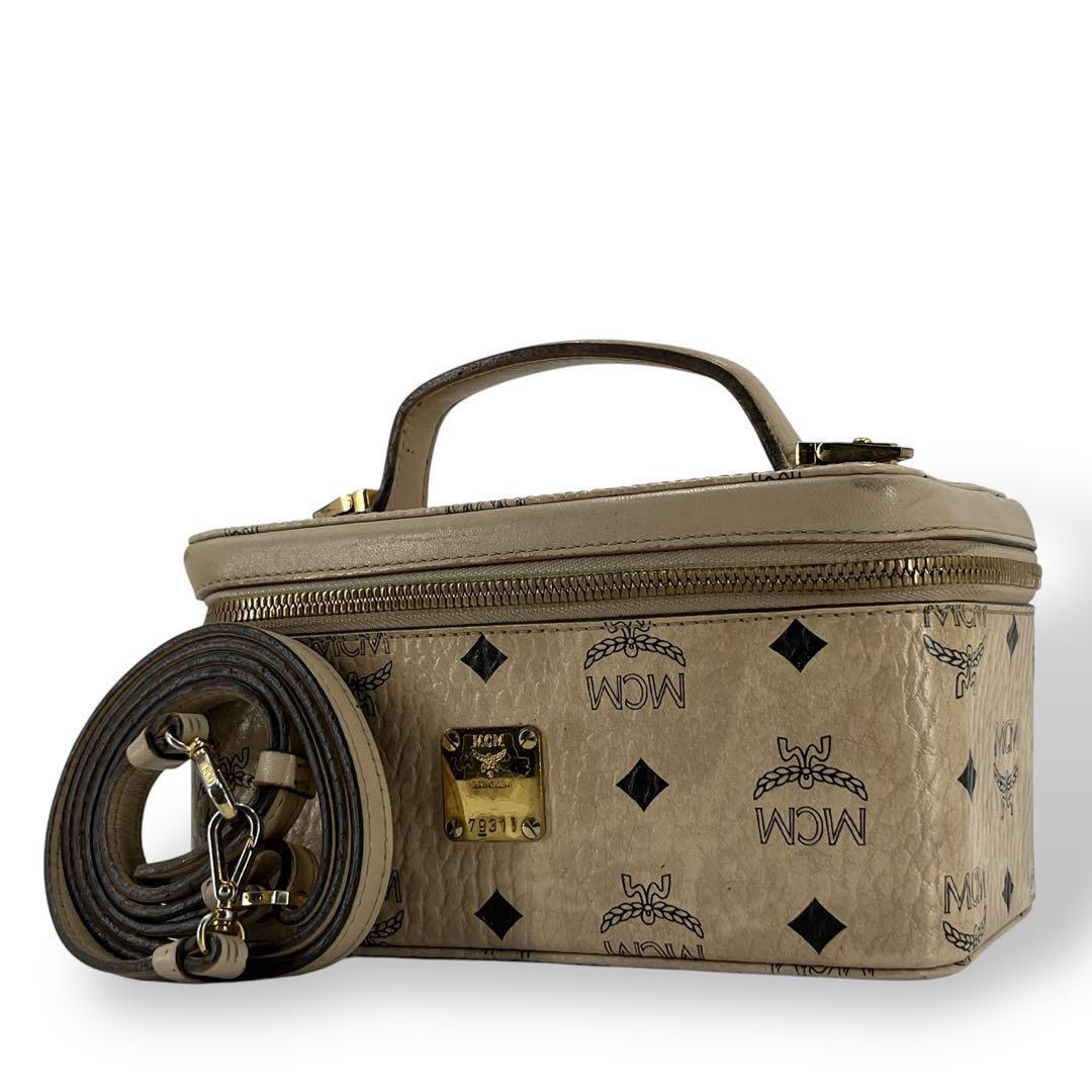 

[USED] Excellent condition MCM 2-way vanity bag/shoulder bag in leather