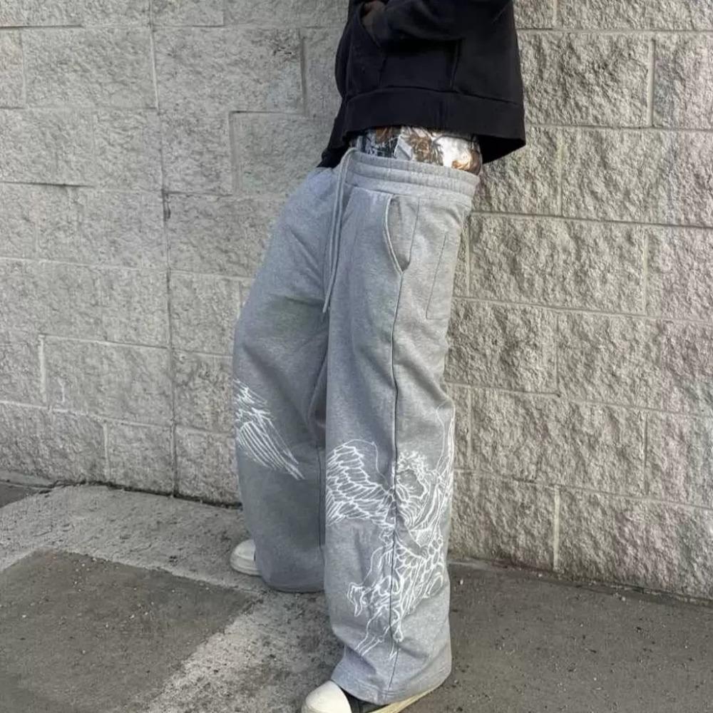 RogueWave Fake Two-piece Pants Double Waist Trousers Men and Women Fashion Hip-hop Loose Casual Pants Trousers