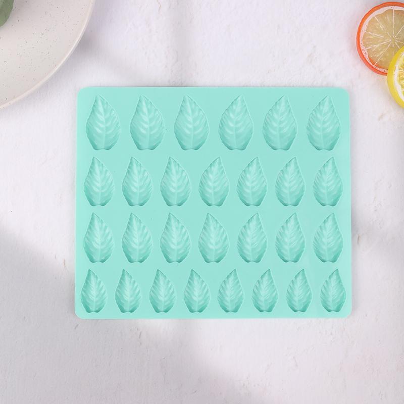 

1 шт. 28-ячеечная силиконовая форма в форме мини-листа для DIY украшения торта, форма для жевательных конфет, силиконовые инструменты для выпечки шоколада зелёный