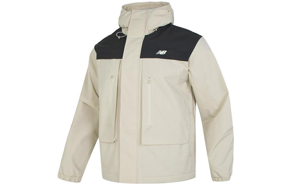 New Balance Multicolor Fleece Lined Casual Outdoor Hood Jackets & Coats Men's Gray White AMJ41327-TWF
