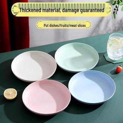 Set di Piatti da Pranzo Rotondi in Plastica Stile Giapponese - Grande Stoviglieria per la Casa per Frutta e Ravioli