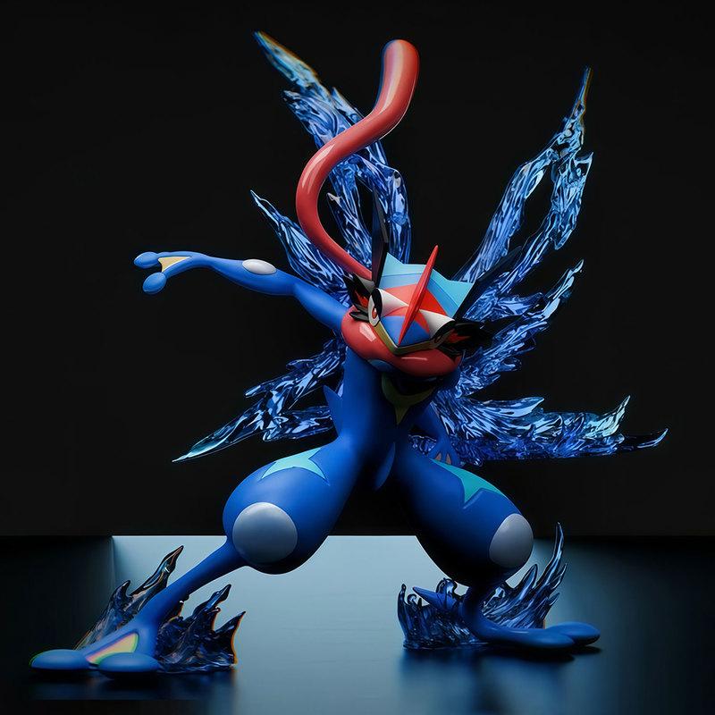 12cm Figurki Lalki Pokemon Anime Greninja Ewolucja Wersja Asha Ketchuma Model Żaby Ninja Dekoracja Statuetka Kolekcjonerska Zabawki dla Dzieci
