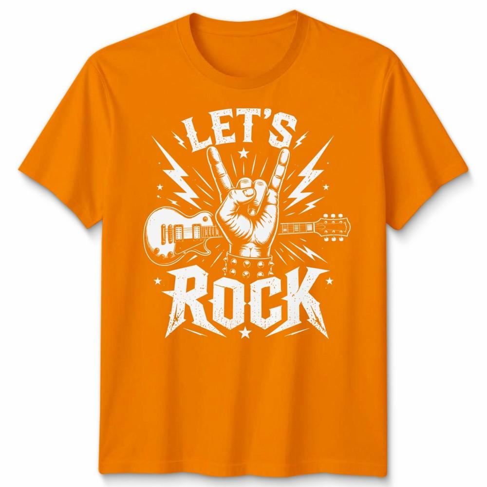 Kids Lets Rock Rockstar T Shirt Guitar Band Day Rock N Roll School Tee
