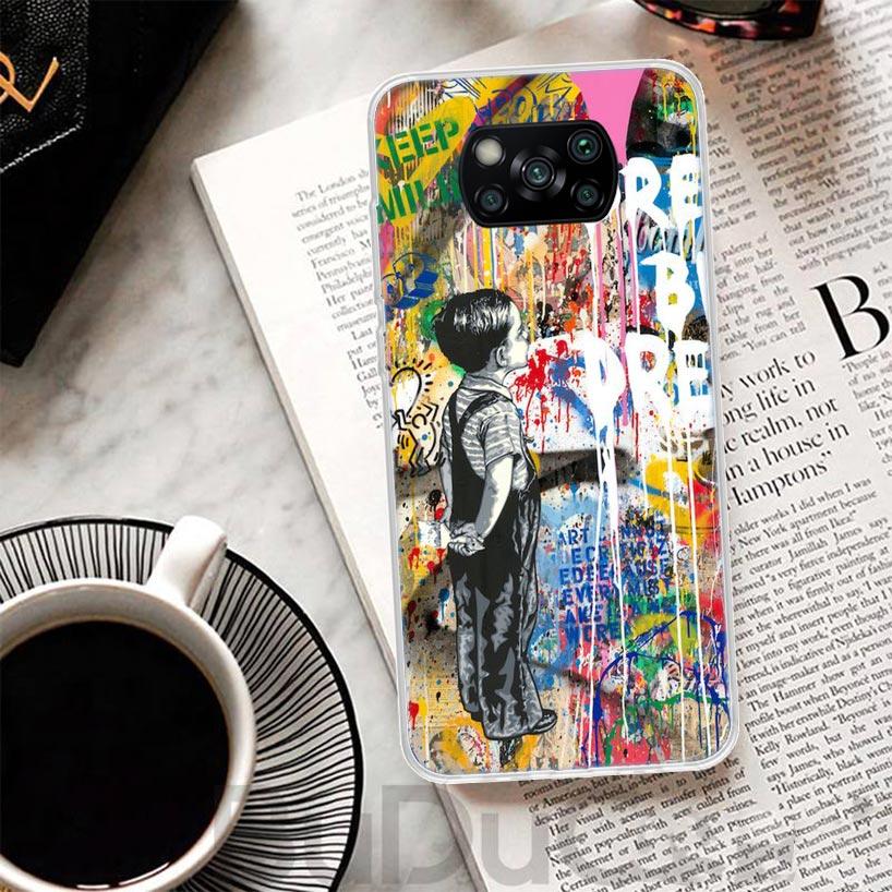 Banksy Graffiti Art Cover For Xiaomi Poco X6 X7 X5 Pro X4 Gt X3 Nfc F6 Phone Case F5 F4 F3 F2 F1 M5S M4 M3 Print Shell Housing X
