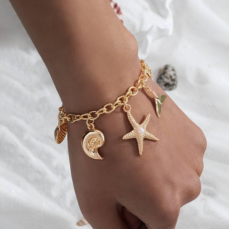 European & American Ocean Style Starfish & Seashell Pendant Women s Necklace