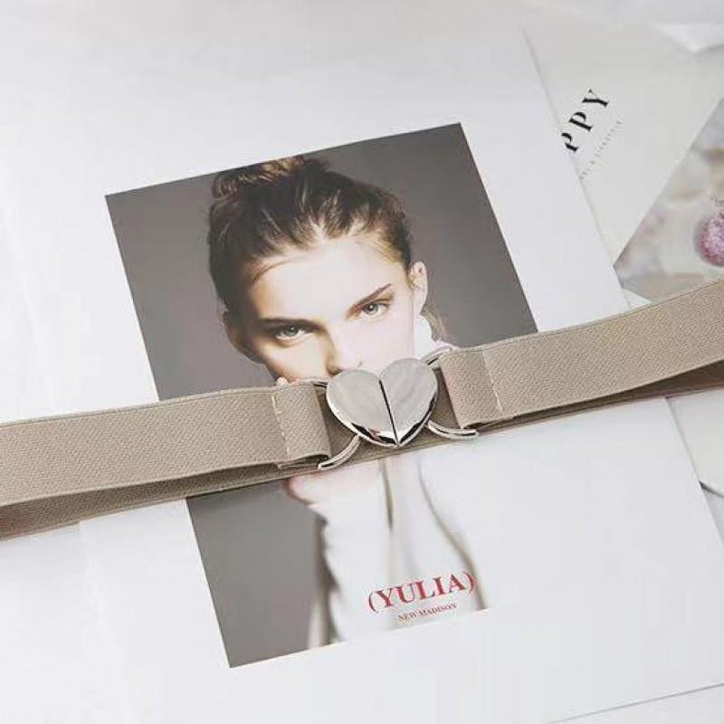 

Black Heart Modern Buckle Waist Belt For Women In Flexible Elastic Material Ideal For Outfits Apricot Heart Belt