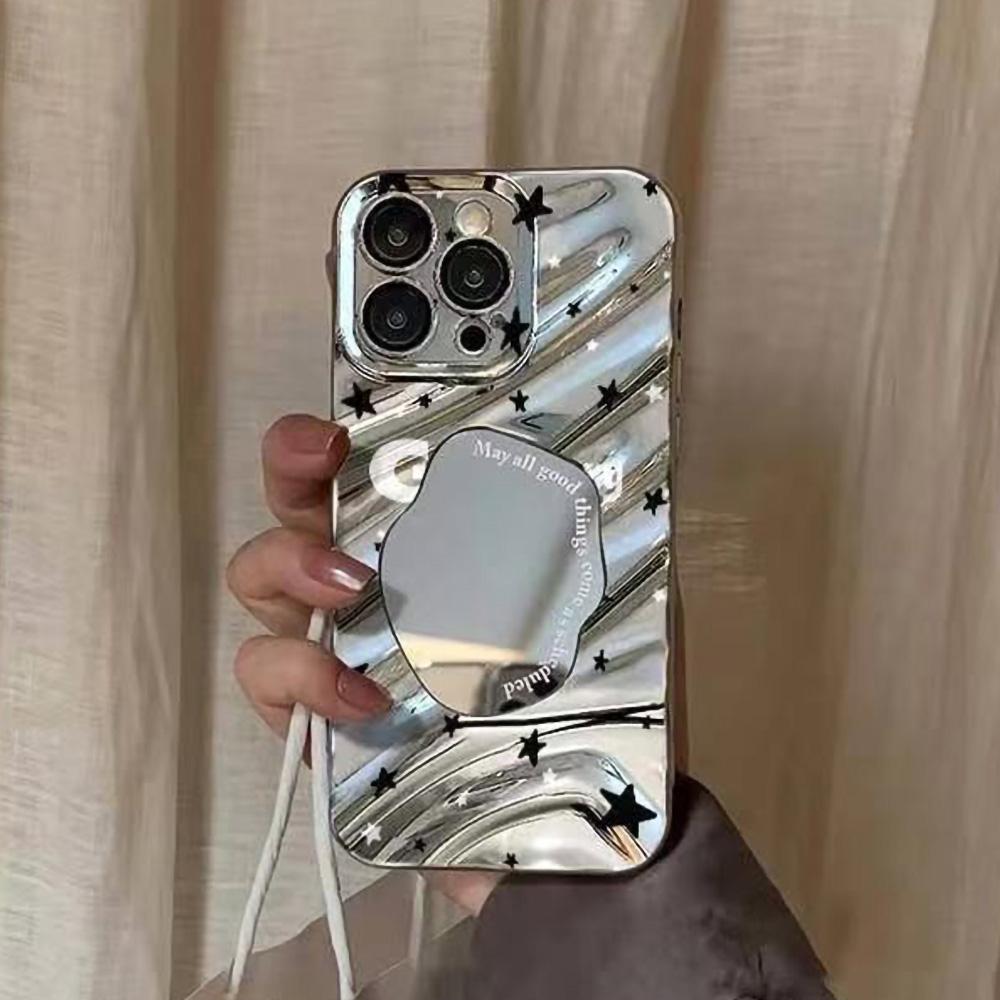 Husă Telefon Oglindă pentru iPhone 16 11 13 14 pentru 16 Pro 12 13 15 16 Pro Max pentru Samsung A15 A16 A35 A55 Husă Telefon Drăguță Nor Floare Cățeluș Galvanizată
