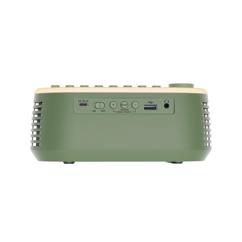 Mini Portable Bluetooth Speaker: Bedside & Desktop Wireless Alarm Clock with White Noise and TWS.