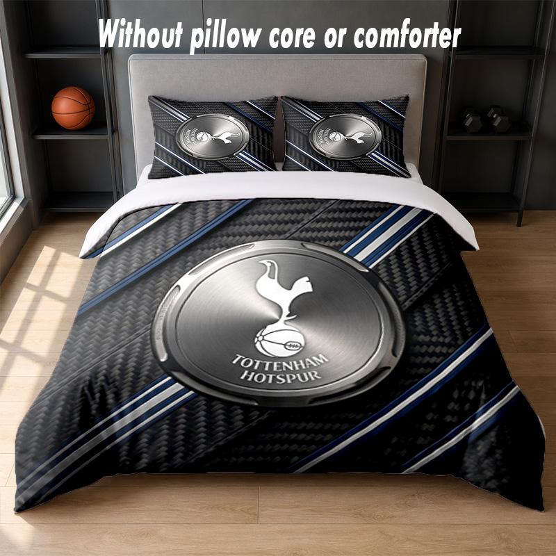 Tottenham Hotspur Design Bett Bettwäsche Set 1 Bettbezug + 2 Kissenbezüge Weich Atmungsaktiv Haushalt Bettwäsche