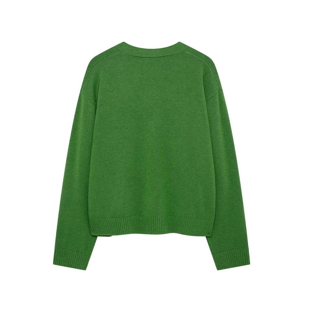 Spring 2025 Women's Fashion: Versatile Diamond V-Neck Knit Cardigan