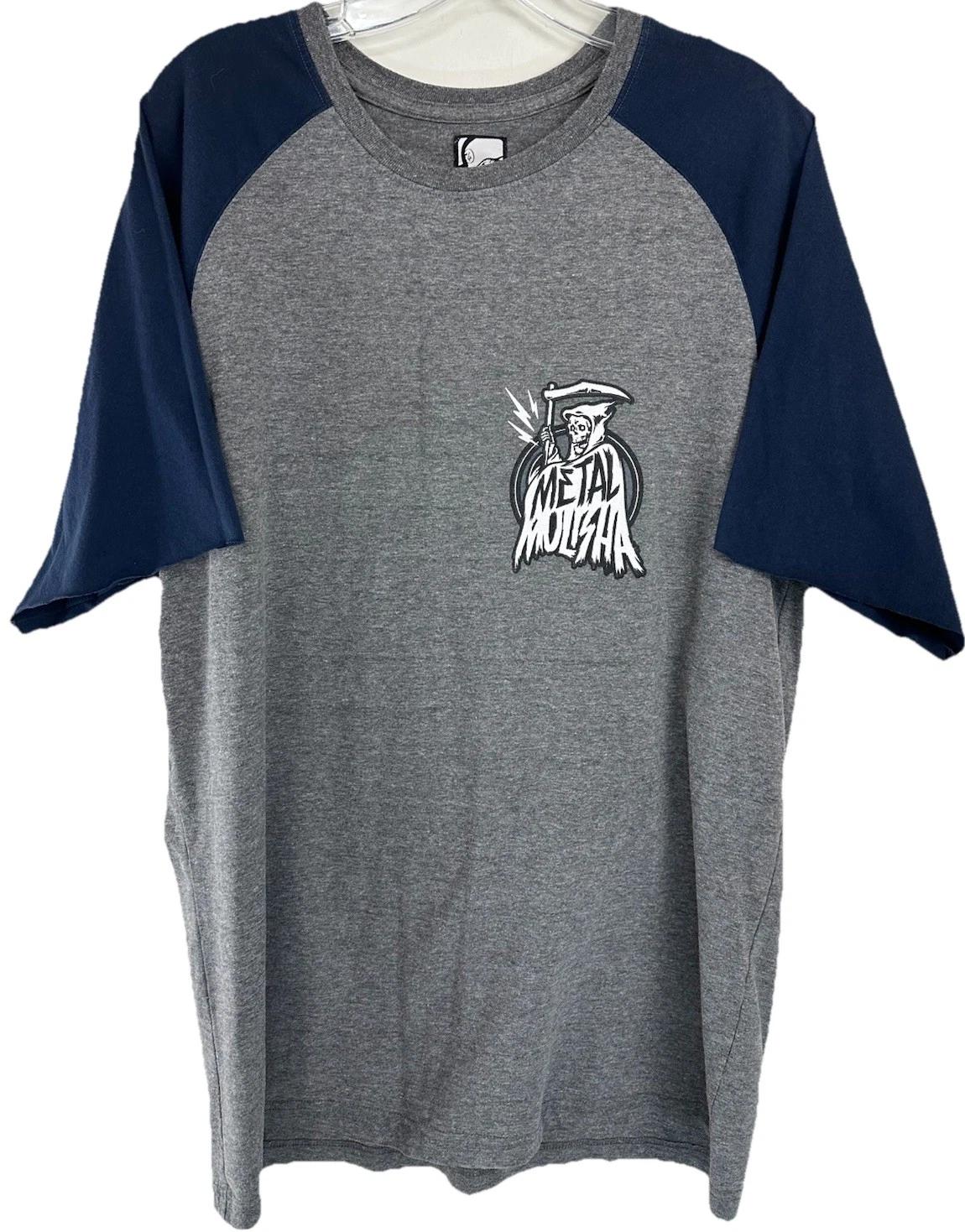

Vtg Y2K Metal Mulisha Grey Blue Skeleton Grim Reaper T-shirt Size Large Tee RARE 4XL
