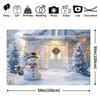 2D Weihnachten Winter Kulisse Schneemann Verschneites Haus Feiertags Fotografie Hintergrund