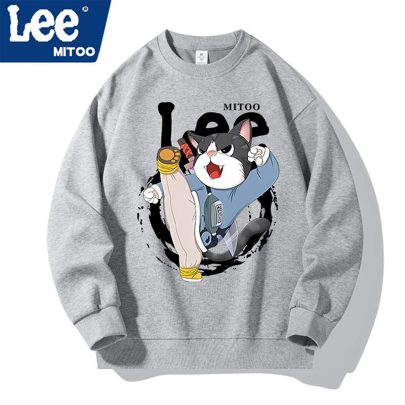 

Унисекс толстовка с длинным рукавом Lee & Mitoo Co-Branded 2025 с флисовой подкладкой для осени/зимы 2XL (Height 180-185 cm, Weight 160-180 kg)