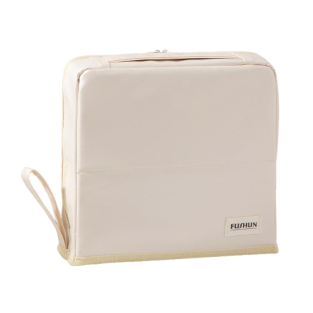 

PU Skincare Storage Bag Large Capacity Student Stationery Bag Vertical Makeup Bag Women бежевый