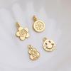 14K Goldplattiertes Smiley-Gesicht & Pflaumenblüten-Kürbis-Anhänger – DIY Handgefertigter Blumenschmuck Zubehör