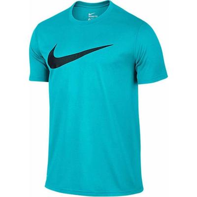 Swoosh Logo Print Bequemes Schnelltrocknendes Lässiges Kurzarm-T-Shirt Herren Tops Blau 821834-418