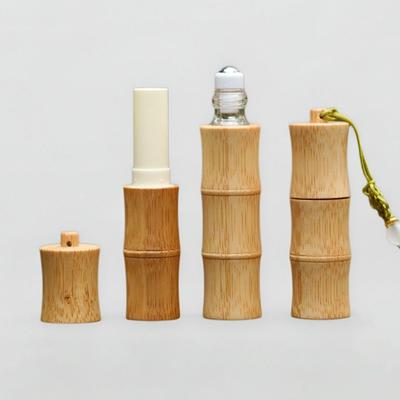 5/10ml Bamboo Roll-on Bottle Empty Tube Essential Oil Roller Bottle Natural Lipstick Tube  Travel