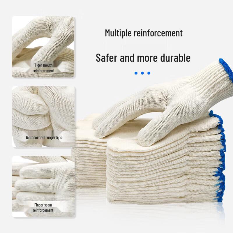 QUEED Heavy-Duty Anti-slip Cotton Work Gloves (CN version)