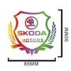 EMIW1 Car Window Emblem Colorful Sticker Badge Decal for Skoda Octavia Rapid Karoq Superb 3 Fabia 1 2 Kodiaq RS Yeti Vision Roomster