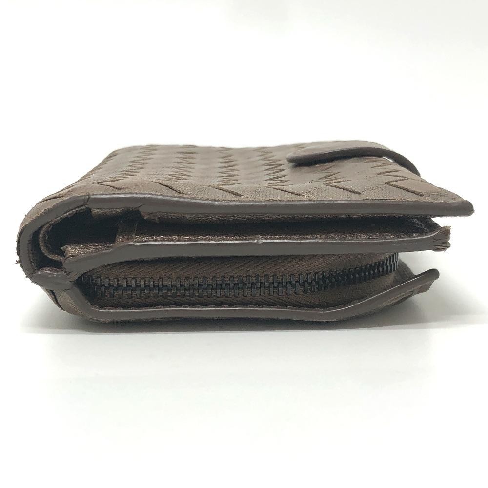 BOTTEGA VENETA Intrecciato Zip Around Wallet Folded wallet Leather Brown