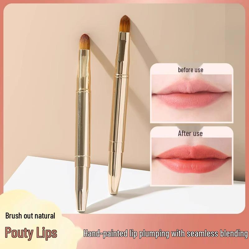 

Dual-Ended Retractable Lip & Eyeshadow Brush - Portable Makeup Tool