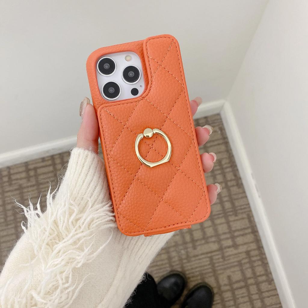 Leather Ring Wallet with Card Holder Phone Case for IPhone 15 14 11 Pro Max 13 12 Mini X XR XS Max 8 7 Plus Shockproof Cover
