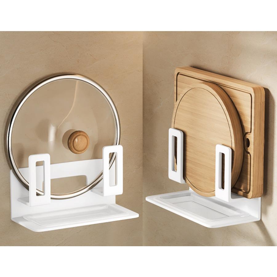 Practical Carbon Steel Pot Lid Holder Punch Free Wall Mounted Sink Drain Racks Space Saving Cutting Board Storage Rack Kitchen