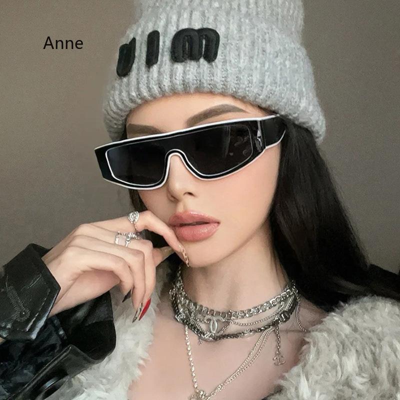 Vintage One Piece Black White Patchwork Sunglasses Women New Fashion Gradient Rectangle Sun Glasses Ladies Driving Shades