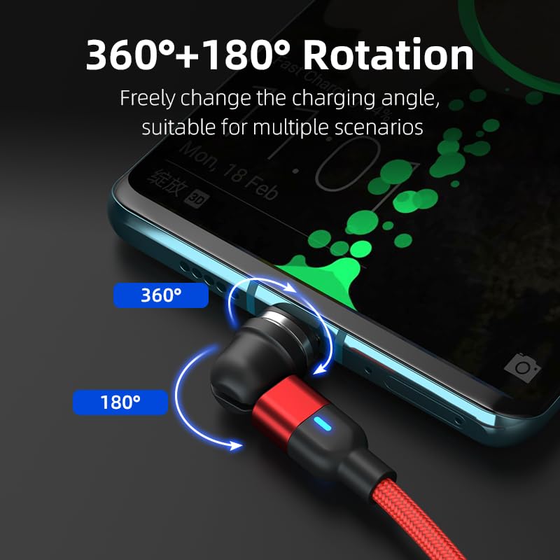 Magnetic Charging USB Cable of 3 2m Micro USB Micro USB Cable 2m Cable, 3-in-1 [Set (1m + + 3m)] 360° + 180° Rotation, Magnetic, Dustproof,