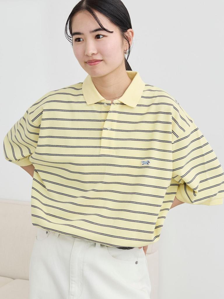 Cohen Penneys Custom-Made Dry Kanoko Striped Polo Shirt with Moisture-Wicking and Quick-Drying Function, 75256030463 5150 CREAM (51), Medium