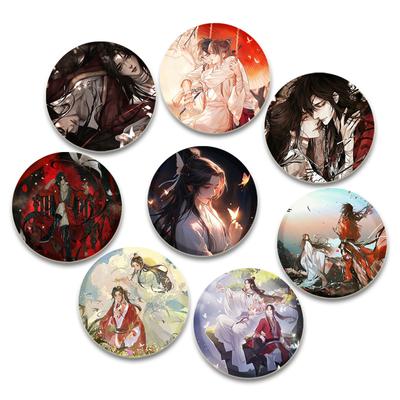 32/44/58mm Heaven Official's Blessing Brooch On Backpack, Handmade Round Brooches, Xie Lian Hua Cheng Pins, Anime Icon Badges for Clothes