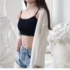 Moda Feminina Bandeau Crop Embelezar as Costas ao Redor da Alça do Peito Alça de Ombro Fina Roupa Íntima Antiluz