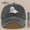 Pc Niedliches Cartoon-Robbenmuster-Design Gedruckte Baseballkappe Schwarz Papa Trucker-Hut Atmungsaktiv Bequem Einfarbig Einfach Retro S