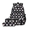 Lishen Student Heart Print 3-Piece Backpack Set