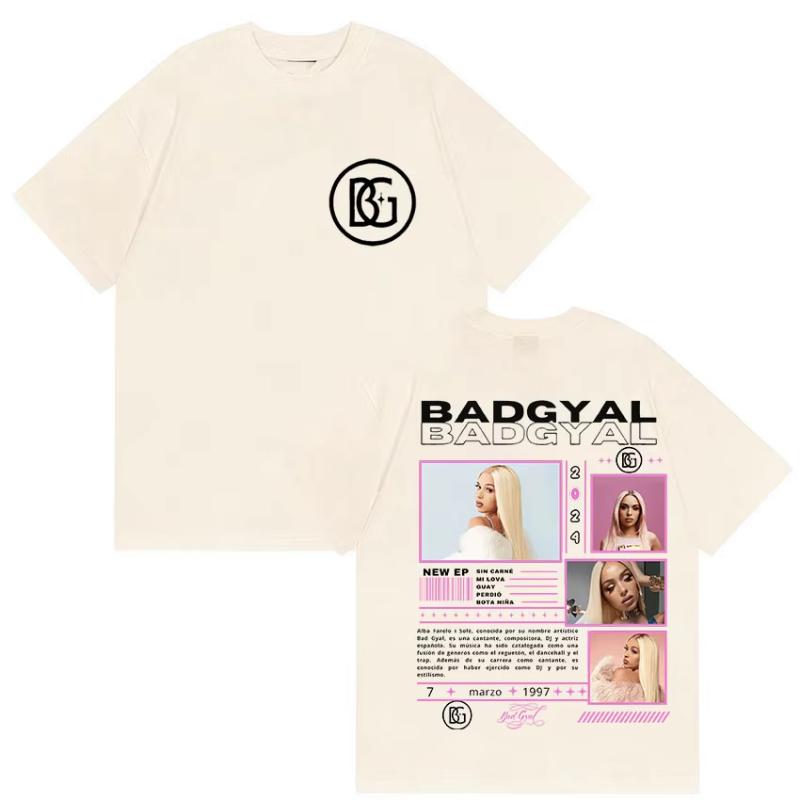 

Rapper Bad Gyal Album Tour 2025 Graphic TShirt Unisex Women Aesthetic Vintage Short Sleeve T Shirt Pure Cotton Tshirts Streetwear S
