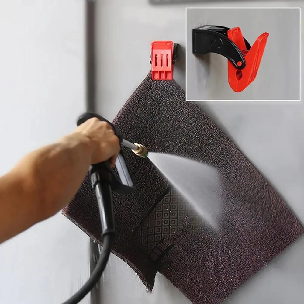 4PCS Car Foot Mat Cleaning Clip Multi Purpose Strong Adjustable Car Wash Carpet Towel Wall Mounted Fixed Clip Car Accessories