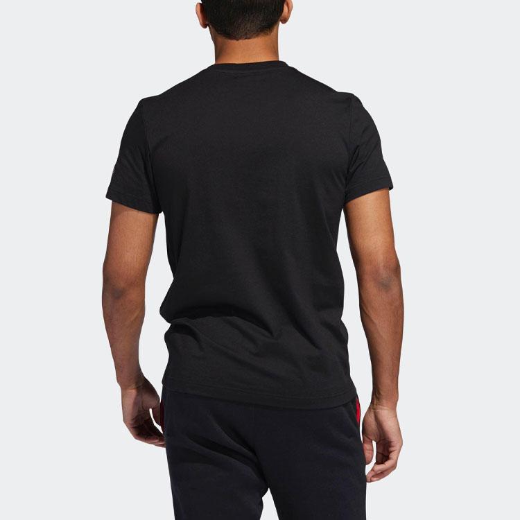Adidas Basketball Graphic Print Crew Neck T-Shirt Men Tops Black DP5751