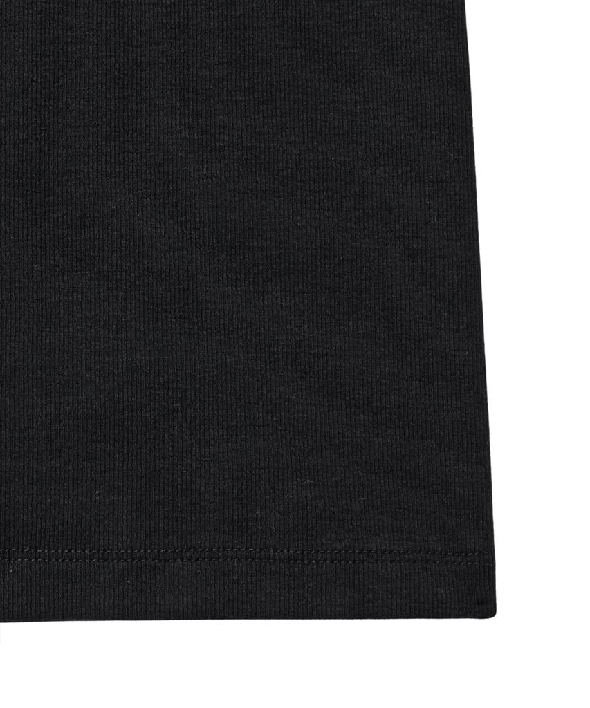 NOIRER FOR WOMAN Slim Ribbed T-Shirt (Black)