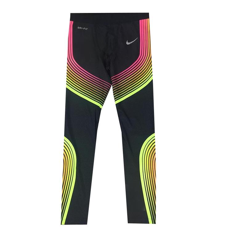 Nike Мужские беговые леггинсы с полосками Dri-Fit, быстросохнущие, низ 717751-024 XL