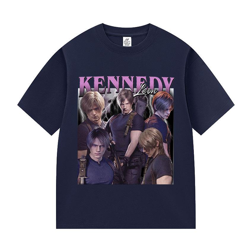 2025 Leon S Kennedy Retro Graphic T Shirt Men's Fashion 100_ Cotton Short Sleeve T-shirt Y2k Unisex Harajuku Clothing Tshirts
