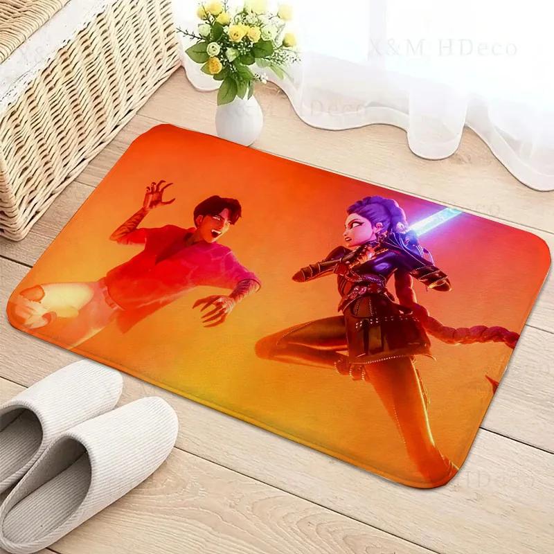 Kpop D-demon Hunters Floor Mat Rectangle Anti-slip Home Soft Badmat Front Door Indoor Outdoor Mat Welcome Doormat