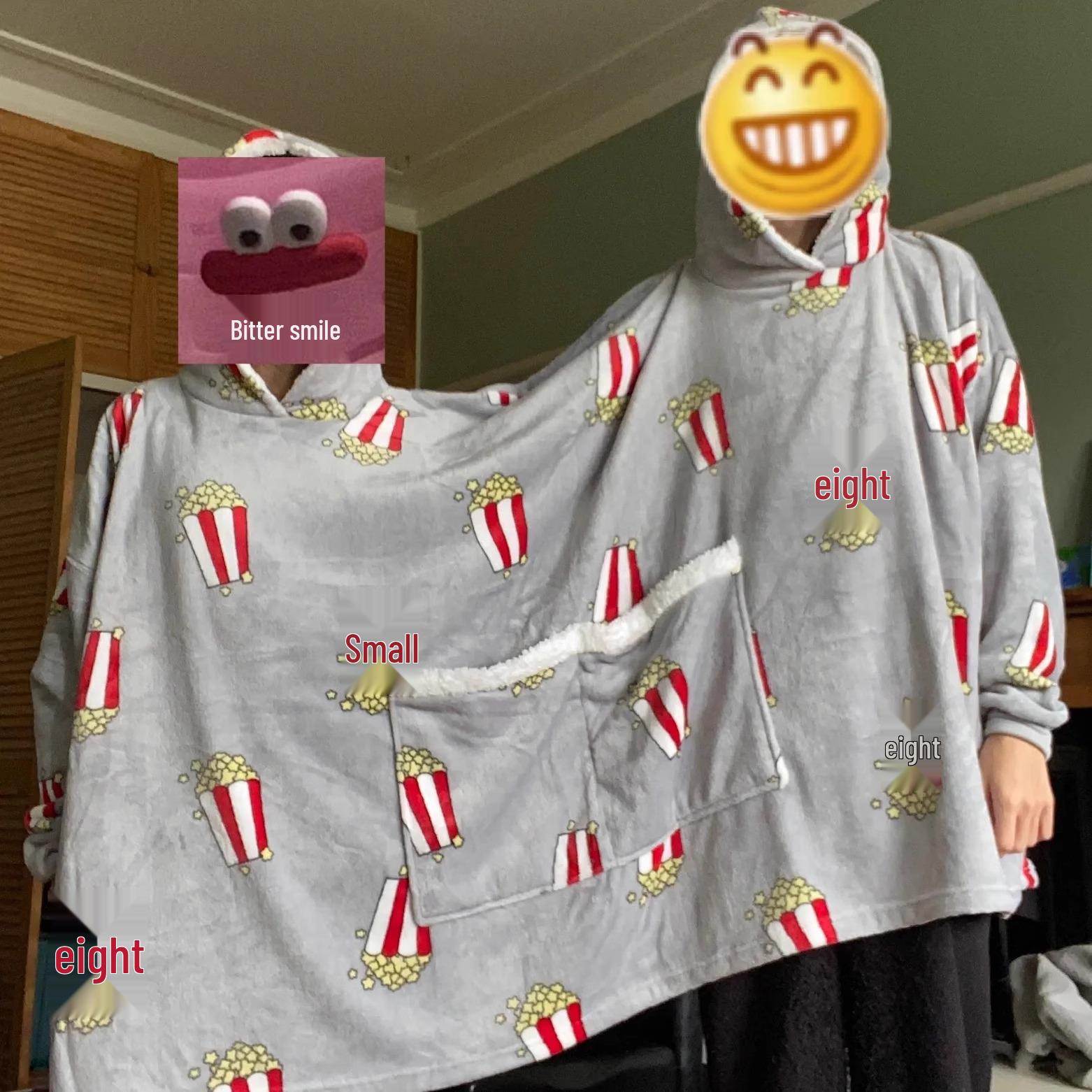 

Пижама-попкорн: Уютное бархатное худи для пар на осень и зиму One Size